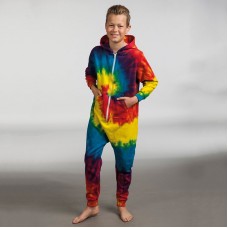 Colourtone Children's Tie Die Rainbow Print Onesie