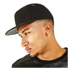 Beechfield Adult's Pitcher Leather Look Pu Peak Snapback Cap