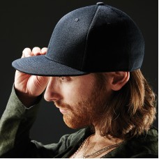 Beechfield Adult's Signature Top Sticthed Fitted Flat Peak Cap