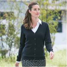 Henbury Women's Pearl Buttoned V-neck Cardigan