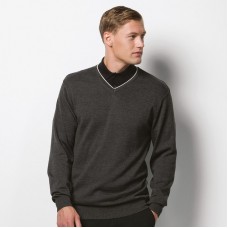 Kustom Kit Men's Contrast Tipped Arundel V-neck Sweater