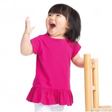Larkwood Children's Girl's Frill Hem T-shirt