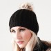 Beechfield Adult's Rib Knit Faux Fur Pom Pom Beanie Hat