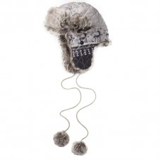 Fashion Hat House Adult's Faux Fur Trim Blitzen Reindeer Trapper Hat