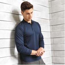 Premier Men's Coolchecker Pique Fabric Long Sleeve Polo Shirt