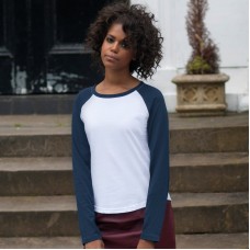 Skinni Fit Women's Shaped Long Sleeve Baseball T-shirt