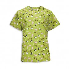 Alexandra Women's Nu93 Piggy And Sheep Print Scrub Tunic