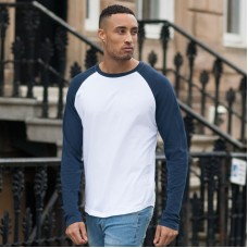 Skinni Fit Men's Long Sleeve Long Fit Baseball T-shirt