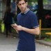 Skinni Fit Men's Fashion Slim Fit Jacquard Contrast Polo Shirt