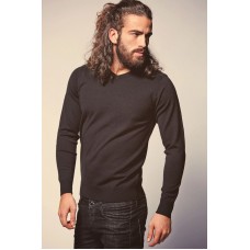 Brave Soul Men's Kodaline Leather Shoulder V-neck Jumper