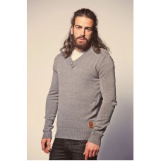 Brave Soul Men's Zinik Hem Badge V-neck Jumper