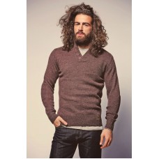 Brave Soul Men's Tennant Button High V-neck Jumper