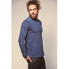 Brave Soul Men's Stotch Denim Detail Long Sleeve Top