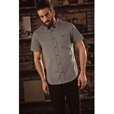 Brave Soul Men's Tooth Print Soft Feel Short Sleeve Shirt