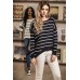 Brave Soul Women's Anchor Curved Hem Striped Jumper