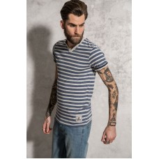 Brave Soul Men's Boson V-neck Stripe Contrast T-shirt