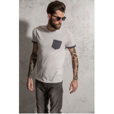 Brave Soul Men's Mikhail Contrast Stripe Pocket T-shirt