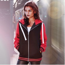 Awdis Just Hoods Urban Varsity Zipped Hooded Sweatshirt