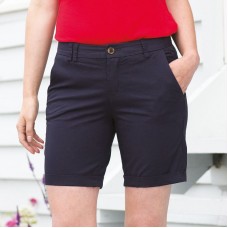 Front Row Women's Stretch Flat Front Chino Shorts