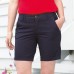 Front Row Women's Stretch Flat Front Chino Shorts
