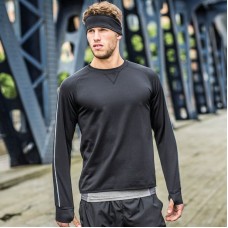 Tombo Men's Crew Neck Long Sleeve Running Top