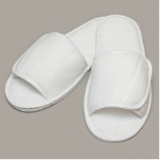 Towel City Adult's Open Toe Hook And Loop Strap Slippers