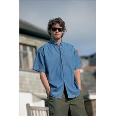 Front Row Mens Short Sleeve Denim Shirt