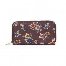 Ollie And Nic Exclusive Winter Pansy Print Large Purse In Aubergine