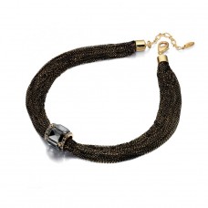 Fiorelli Costume Multi Chain Necklace With Dark Crystals