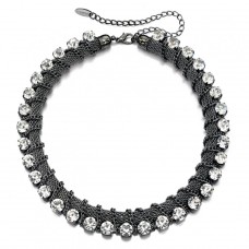 Fiorelli Costume Gunmetal Chain And Cyrstal Necklace