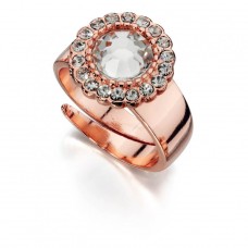 Fiorelli Costume Ring - Rose Gold And Crystal Cluster