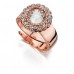 Fiorelli Costume Ring - Rose Gold And Crystal Cluster