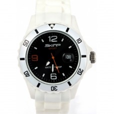Skimp Ambitieuse Watch In White With Black Face