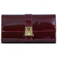 Florian London Iconic Alice Clutch Bag In Red Patent