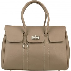 Made In Italia Modena Handbag In Taupe Leather