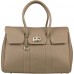 Made In Italia Modena Handbag In Taupe Leather