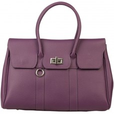 Made In Italia Modena Handbag In Violet Leather