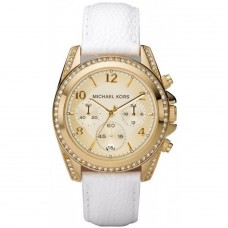 Michael Kors Watch In White & Gold - Chronograph