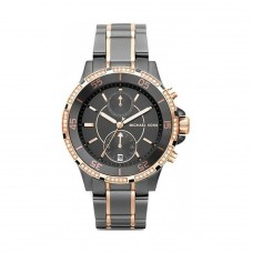 Michael Kors Watch In Black And Rose Gold - Chronograph