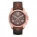 Michael Kors Watch In Brown & Rose Gold - Chronograph