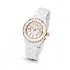 Tom Kennett Kennett Watch Lady Ceramic In Gold And White Strap - Offic