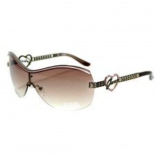 Guess Sunglasses In Brown With Heart Design Visor