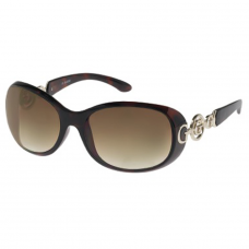 Guess Sunglasses In Oval With Ornate Metal Hinge In Black Colour: Blac
