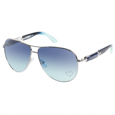 Guess Sunglasses In An Aviator Style With Embellished Lens In Brown Co