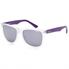Pepe Jeans Zack Wayfarer Style In Transparent Clear & Purple