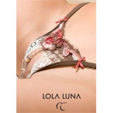 Lola Luna Chocolate Trimmed Open Thong - Monte Carlo