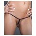 Three Rhinestone G-string Black