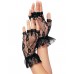 Black Wrist Length Gloves G1205 By Leg Avenue