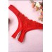 Gorgeous Red Embroidered Beaded G-string