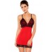 Sexy Stretch Red Chemise With Lace-up Back
